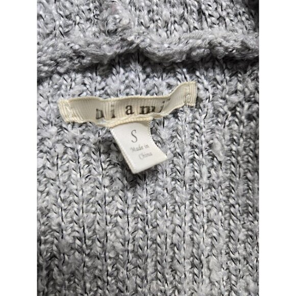 Aiami Colorblock Hooded Knit Open Cardigan w/ Fringe Hem Grey, Burgundy, Black S - Picture 5 of 8